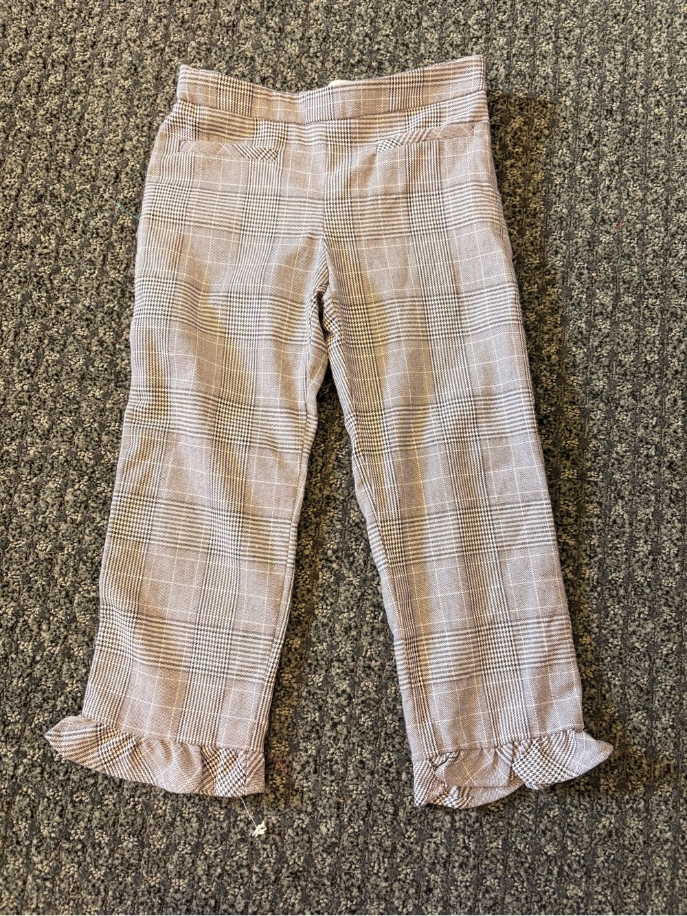 Zara Girls Plaid Ruffle Hem Pants Size 5Y (110 cm)